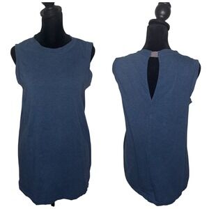 Brunello Cucinelli key Hole Back Blue Top Size M Minimalist Sleeveless Cami